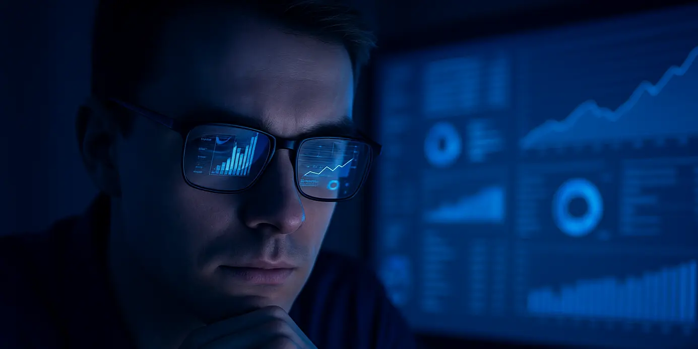 Profesional analizando datos y dashboards de Business Analytics — Outsourcing Planet