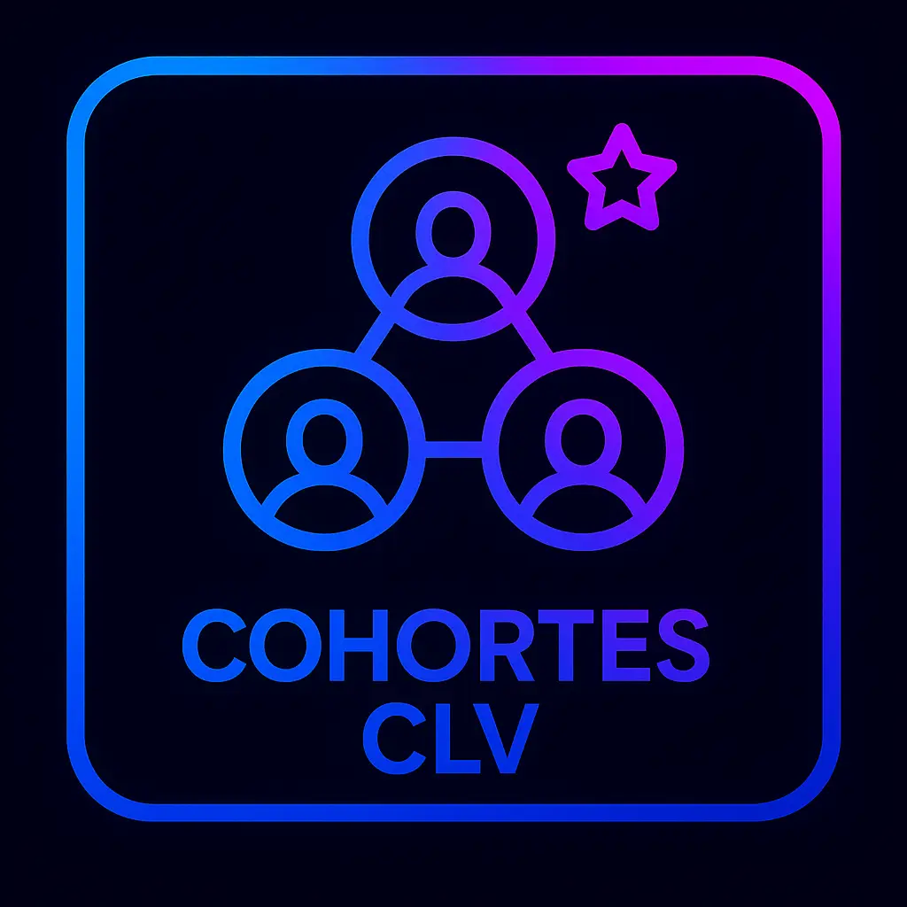 Icono Cohortes CLV con nodos conectados neón