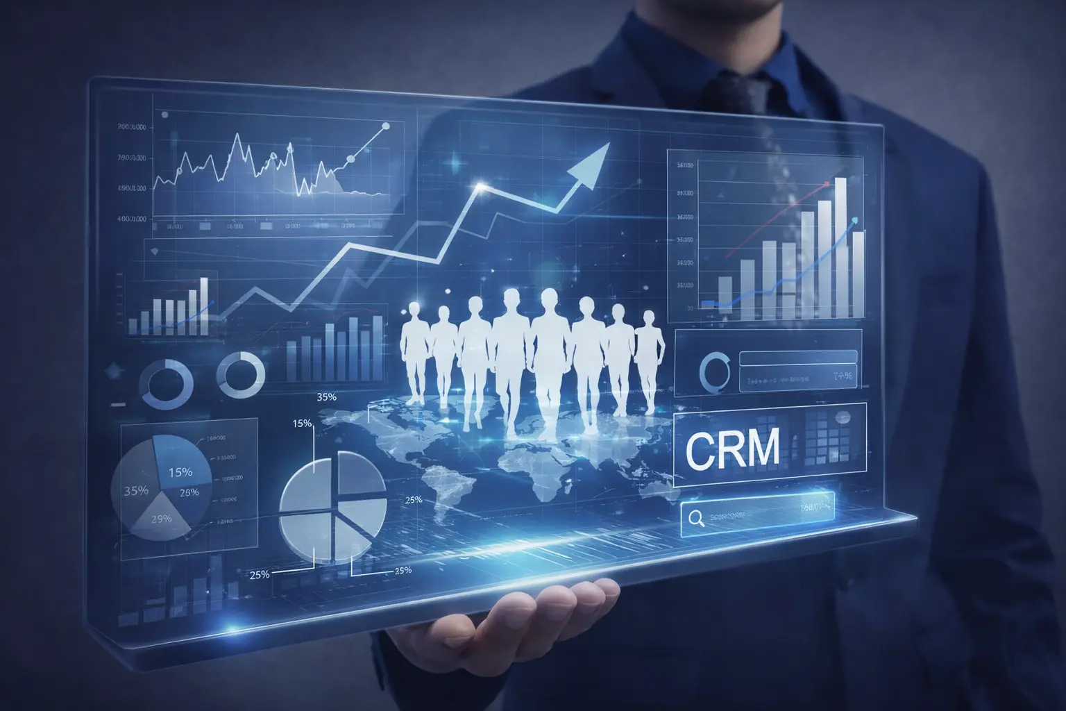 Key resources to increase B2B sales represented through growth charts, commercial structure, CRM and sales process control | Outsourcing Planet